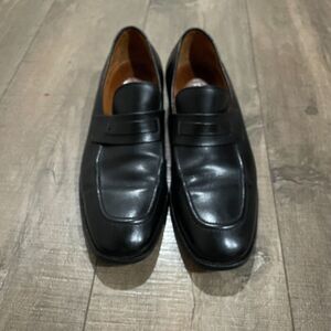 Alan McAfee Mens 10.5 C Black Leather Macaflex Loafers  Dress Shoes Made England